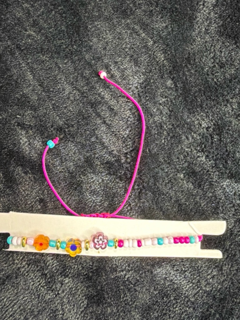 Kids Pink Beaded Flower Bracelet - Brand